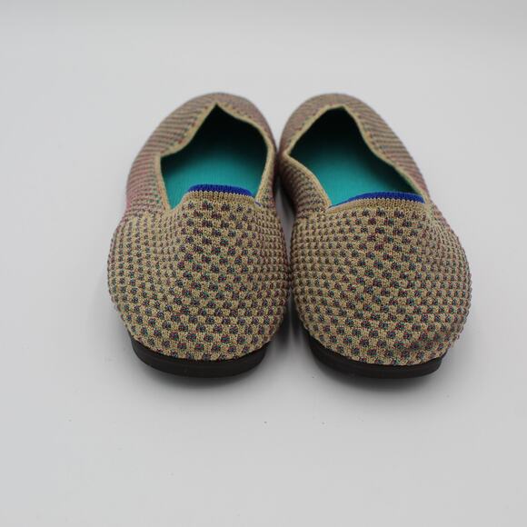 Rothys The Flat Womens 12 Gold Metallic Knit Limited Edition Slip On Comfort - Picture 4 of 8